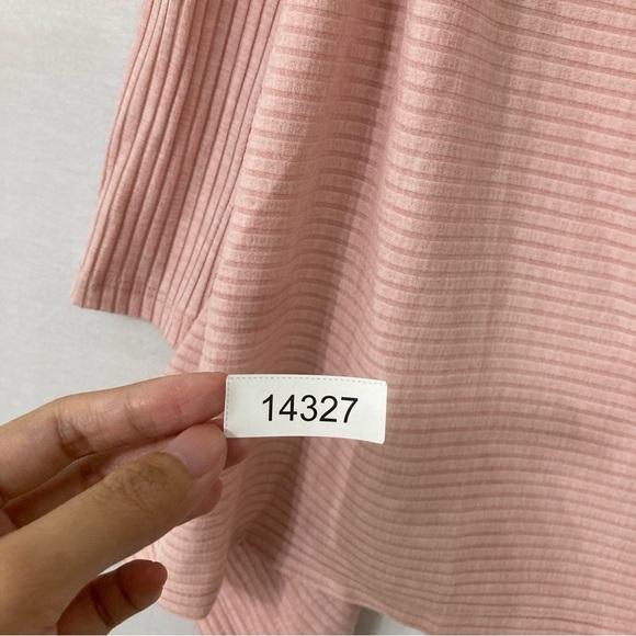 Clara Sun Woo Light Pink Open Front Rib Knit Stretch Cardigan Medium - Picture 9 of 9